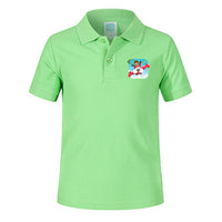 Thumbnail for Happy Pilot Designed Children Polo T-Shirts