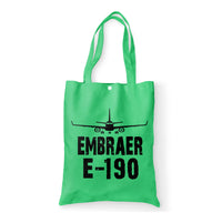 Thumbnail for Embraer E-190 & Plane Designed Tote Bags