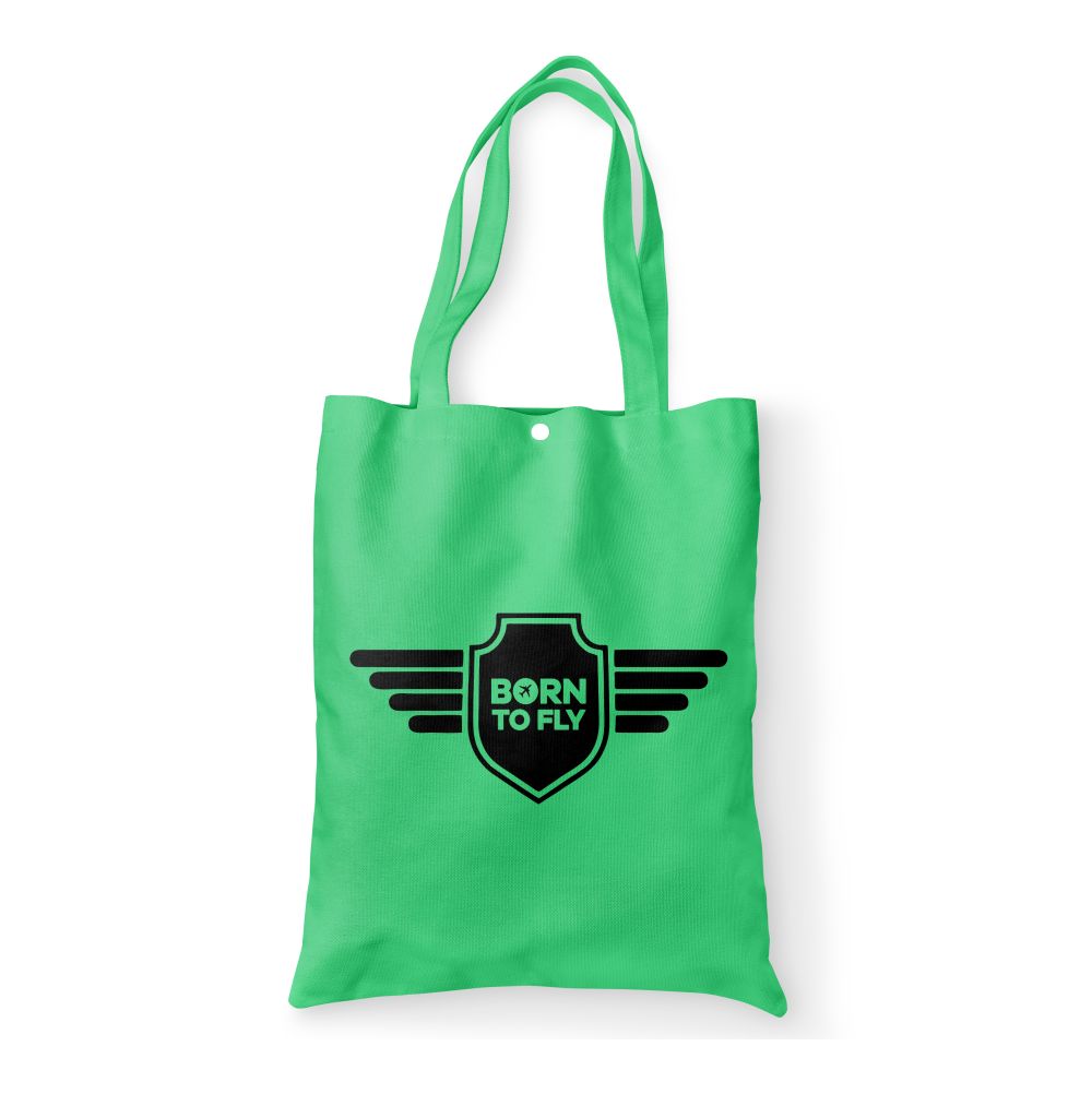 Born To Fly & Badge Designed Tote Bags