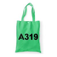 Thumbnail for A319 Flat Text Designed Tote Bags