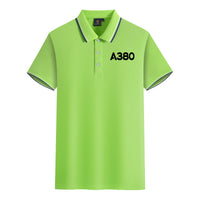 Thumbnail for A380 Flat Text Designed Stylish Polo T-Shirts