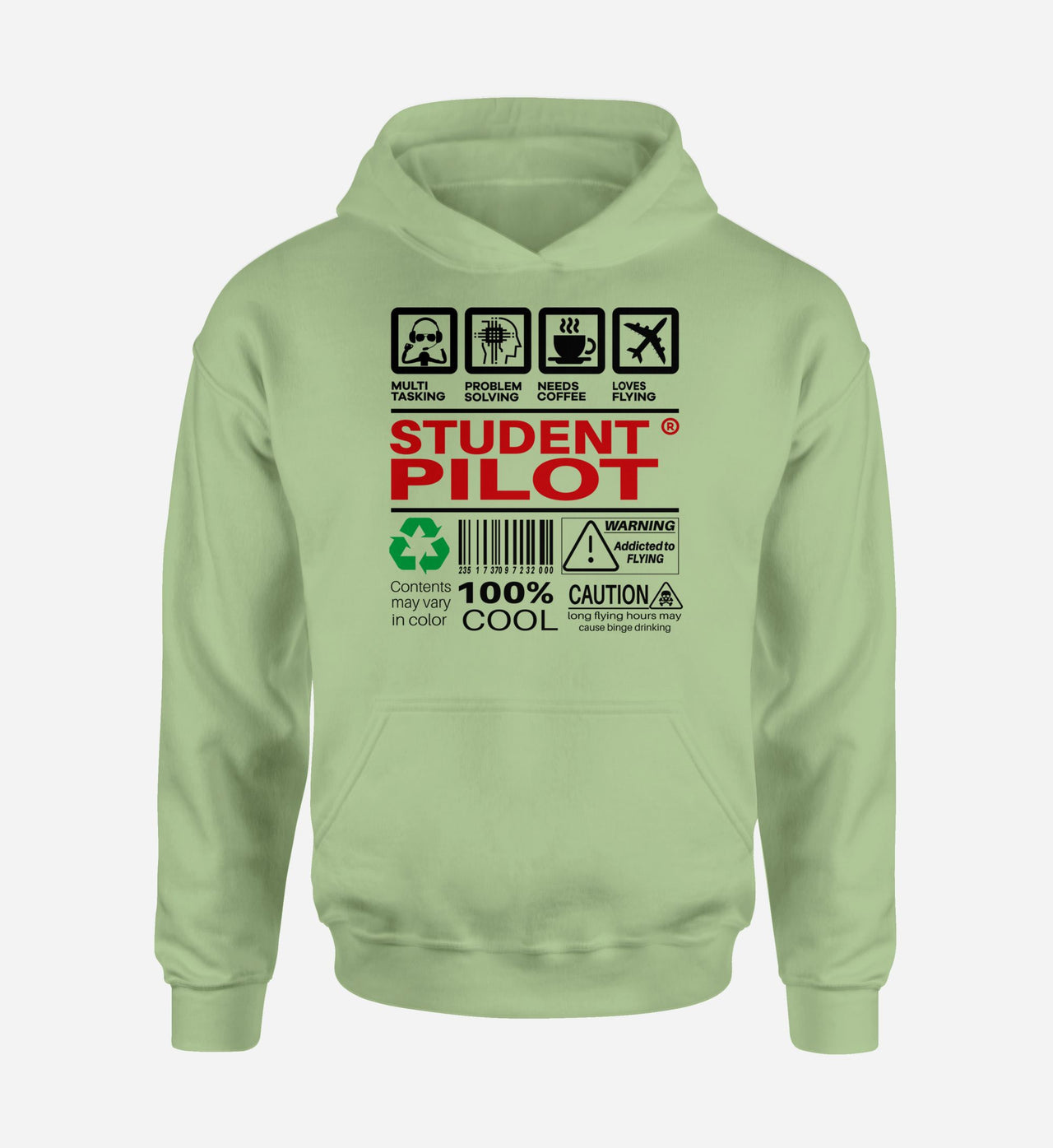 Student Pilot Label Designed Hoodies