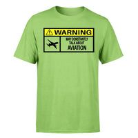 Thumbnail for Warning May Constantly Talk About Aviation Designed T-Shirts
