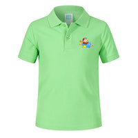 Thumbnail for Little Boy Operating an Airplane Designed Children Polo T-Shirts