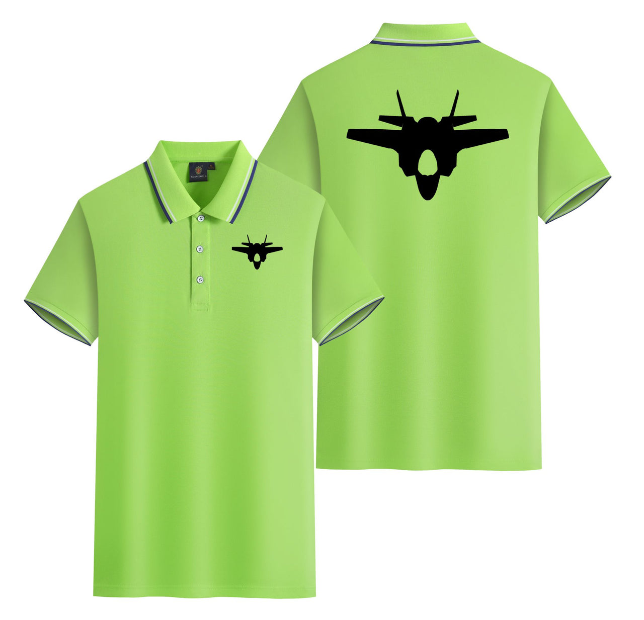 Fighter Jet 35 Silhouette Designed Stylish Polo T-Shirts (Double-Side)