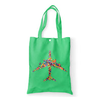 Thumbnail for Colourful Airplane Designed Tote Bags