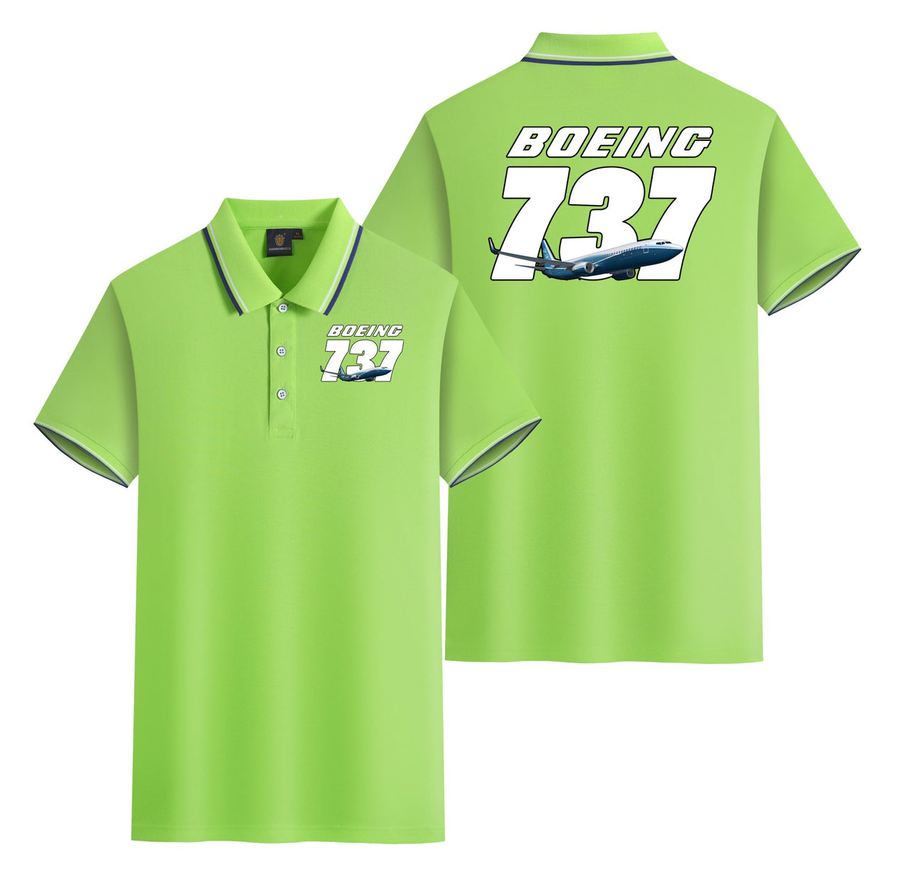 Super Boeing 737+Text Designed Stylish Polo T-Shirts (Double-Side)