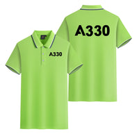 Thumbnail for A330 Flat Text Designed Stylish Polo T-Shirts (Double-Side)