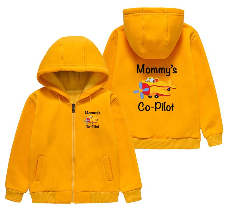 Mommy's Co-Pilot (Propeller) Designed "CHILDREN" Zipped Hoodies