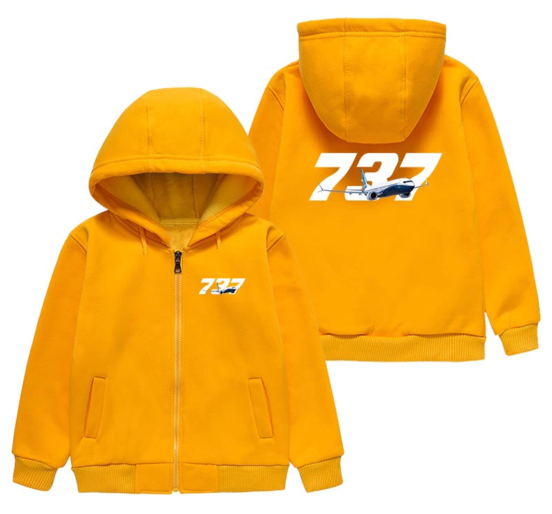 Super Boeing 737 Designed "CHILDREN" Zipped Hoodies