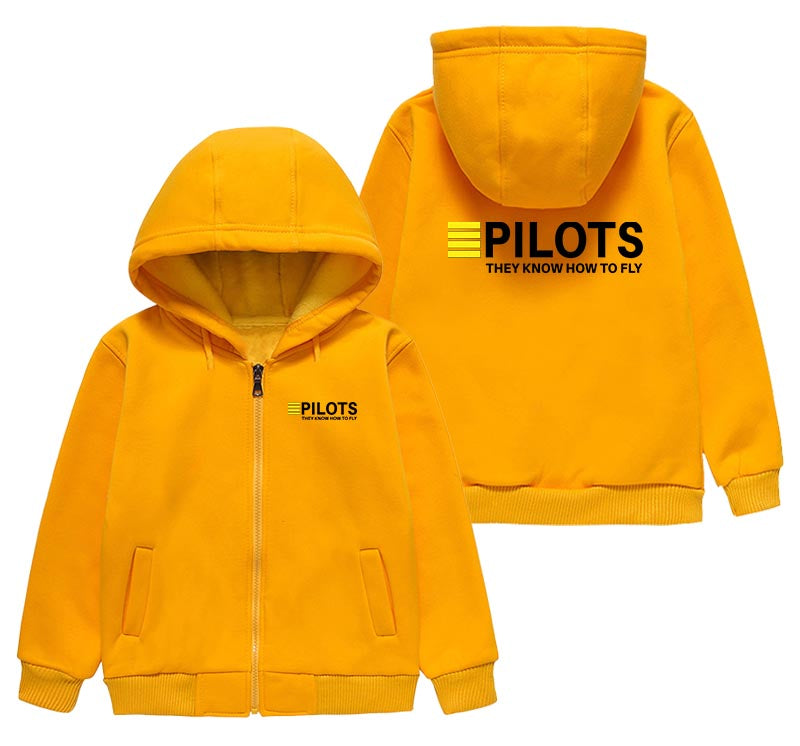 Pilots They Know How To Fly Designed "CHILDREN" Zipped Hoodies