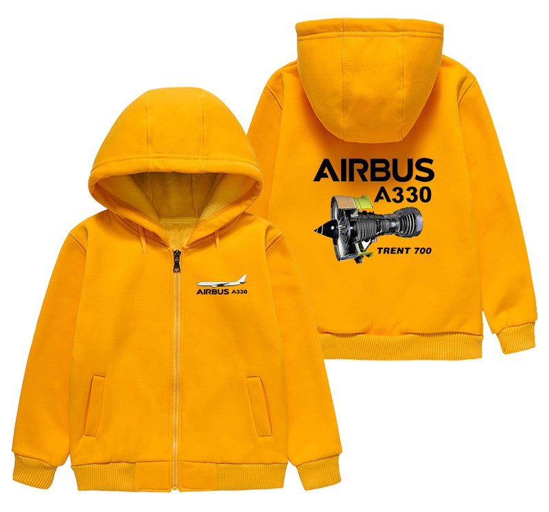 Airbus A330 & Trent 700 Engine Designed "CHILDREN" Zipped Hoodies