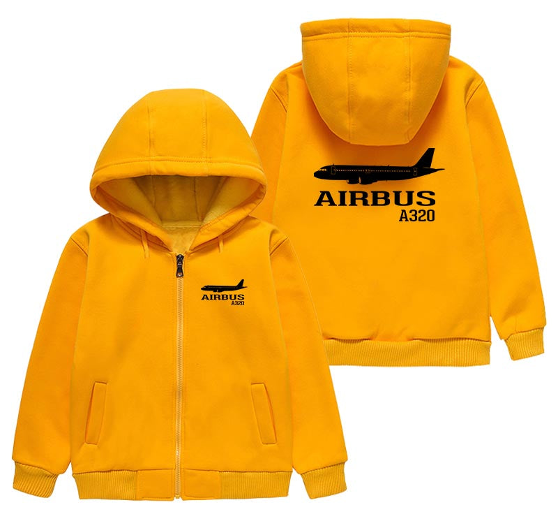 Airbus A320 Printed Designed "CHILDREN" Zipped Hoodies
