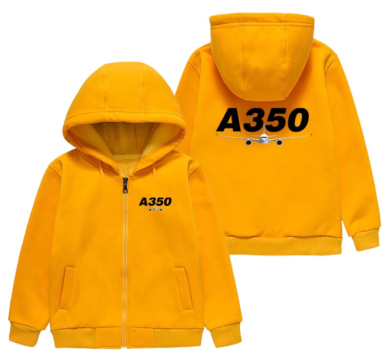 Super Airbus A350 Designed "CHILDREN" Zipped Hoodies