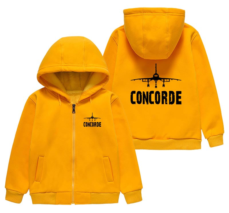 Concorde & Plane Designed "CHILDREN" Zipped Hoodies