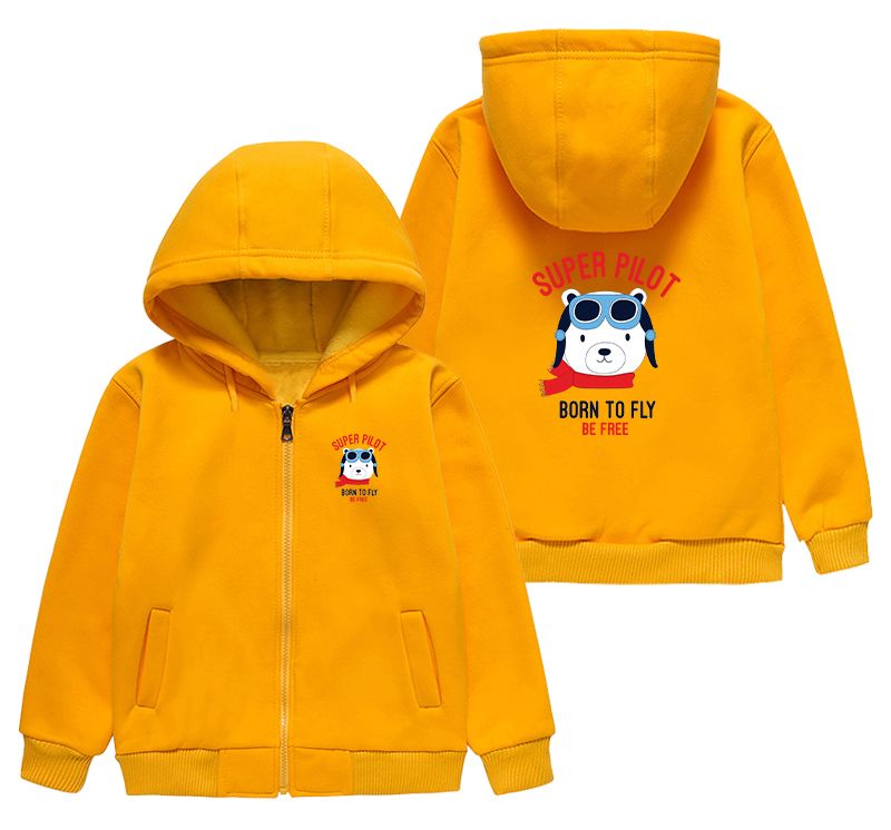 Super Pilot - Born To Fly Designed "CHILDREN" Zipped Hoodies