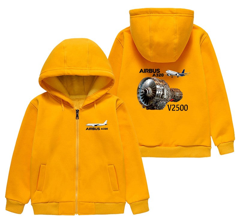 Airbus A320 & V2500 Engine Designed "CHILDREN" Zipped Hoodies