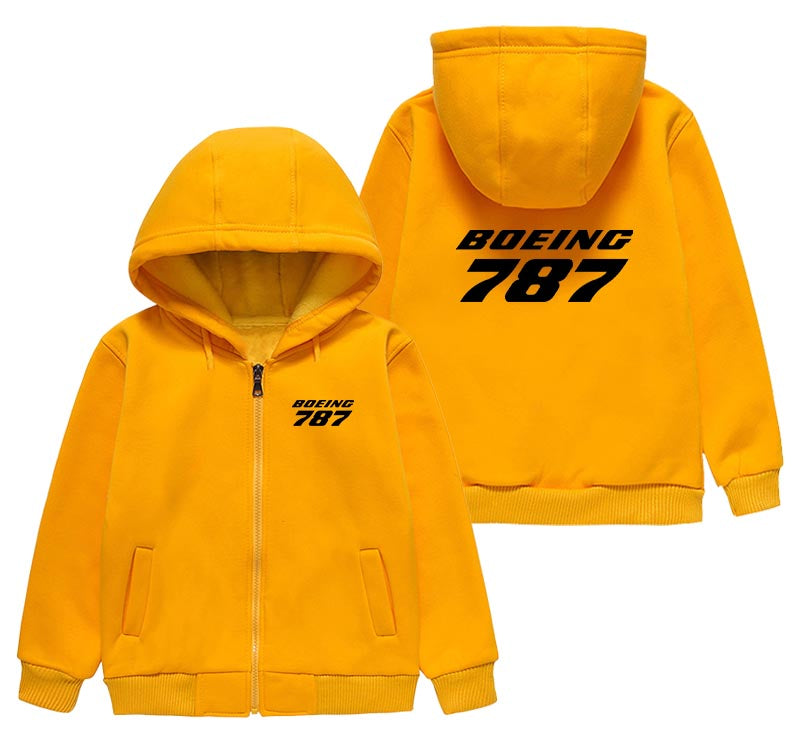 Boeing 787 & Text Designed "CHILDREN" Zipped Hoodies