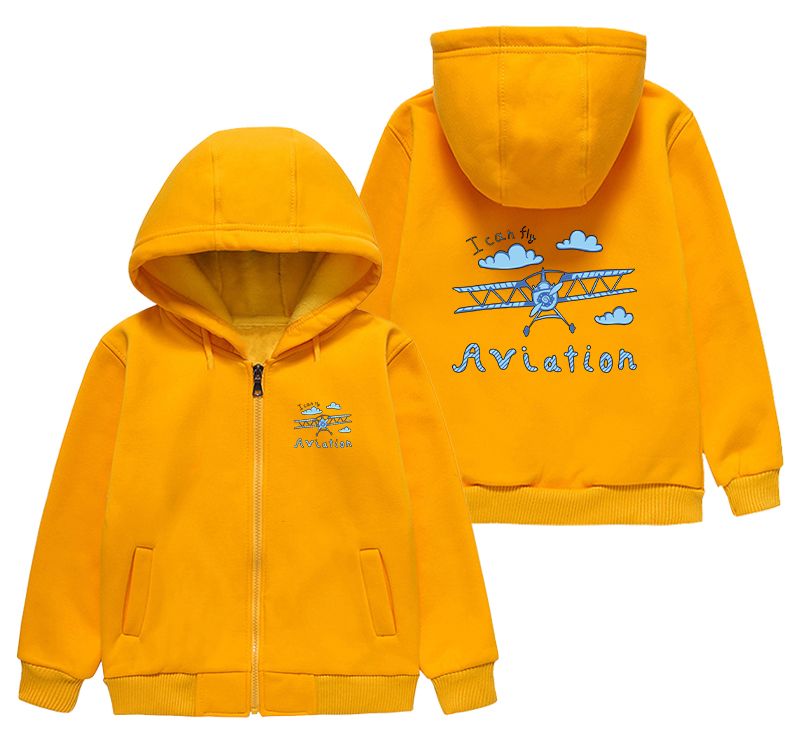 I Can Fly & Aviation Designed "CHILDREN" Zipped Hoodies