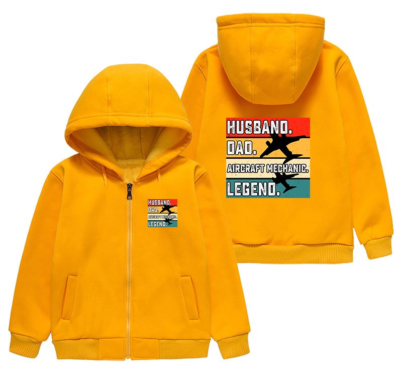 Husband & Dad & Aircraft Mechanic & Legend Designed "CHILDREN" Zipped Hoodies