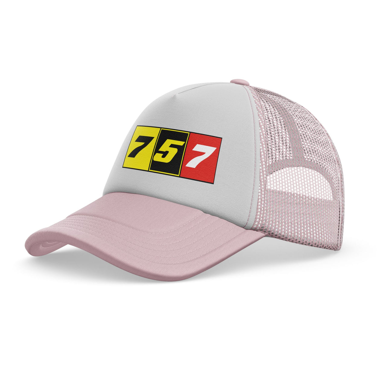 Flat Colourful 757 Designed Trucker Caps & Hats