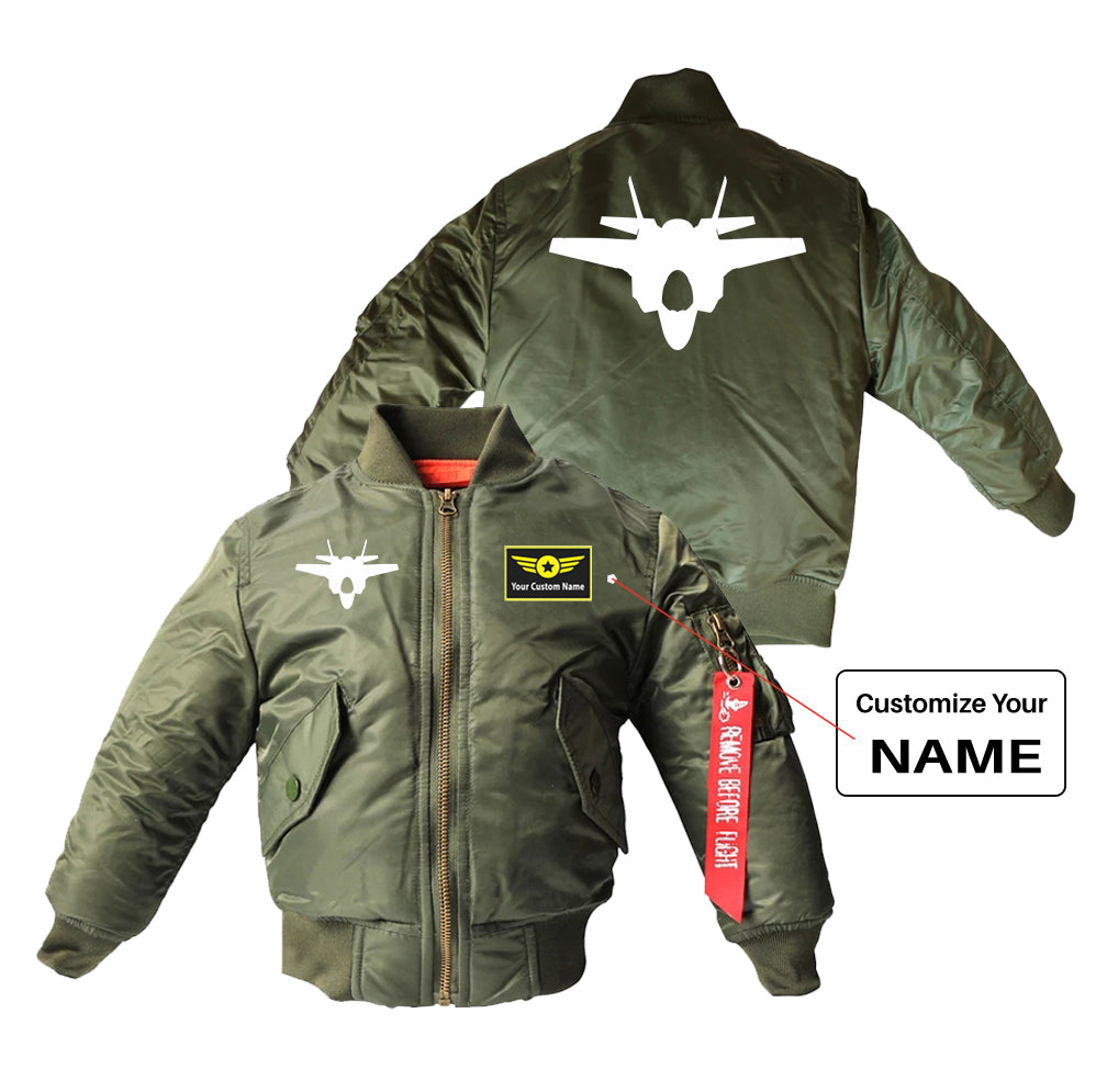 Fighter Jet 35 Silhouette Designed Children Bomber Jackets