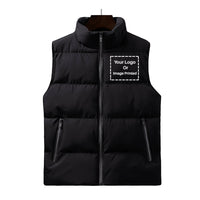 Thumbnail for Custom Logo aviation design printed on quilted padding with sleeveless design puffy vest.