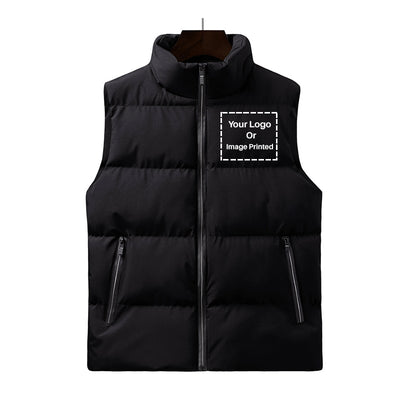 Custom Logo aviation design printed on quilted padding with sleeveless design puffy vest.