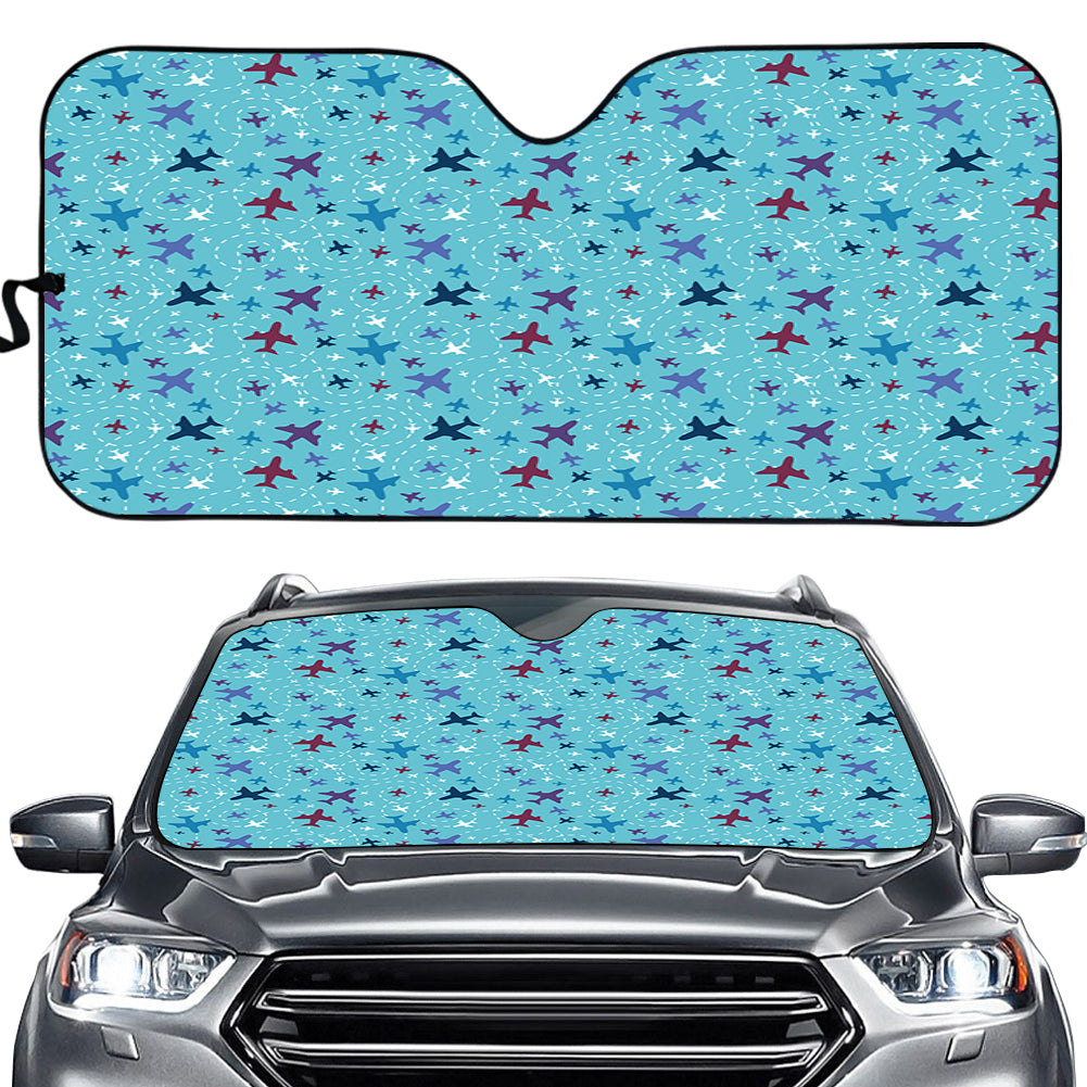 Love of Travel with Aircraft Designed Car Sun Shade