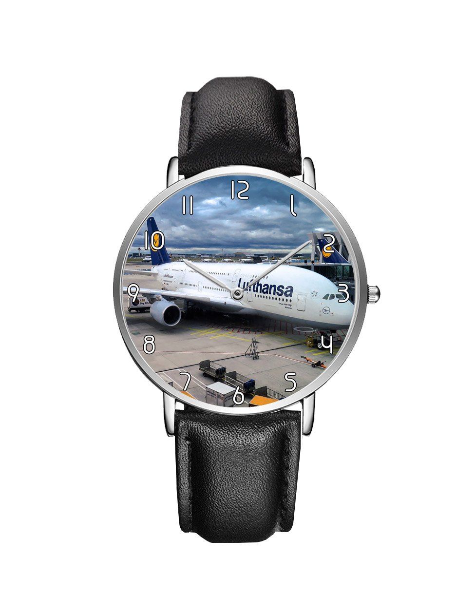 Lufthansa's A380 At The Gate Leather Strap Watches Aviation Shop 