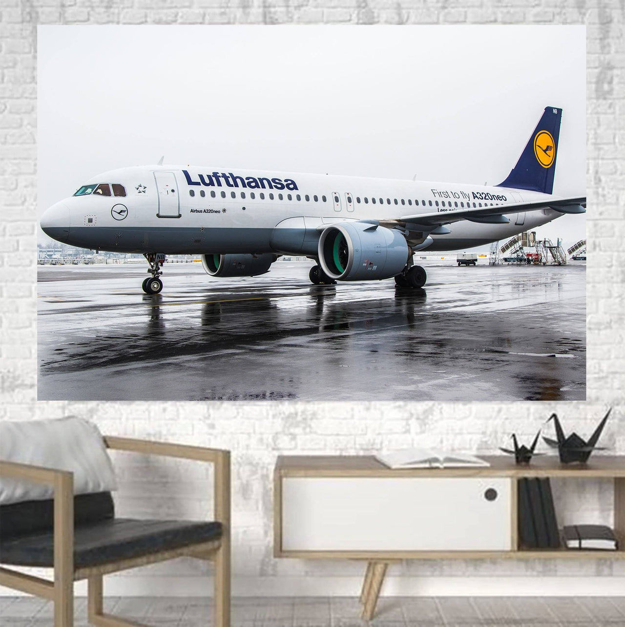 Lufthansa's A320 Neo Printed Canvas Posters (1 Piece) Aviation Shop 