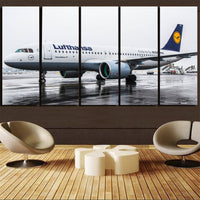 Thumbnail for Lufthansa's A320 Neo Printed Canvas Prints (5 Pieces) Aviation Shop 