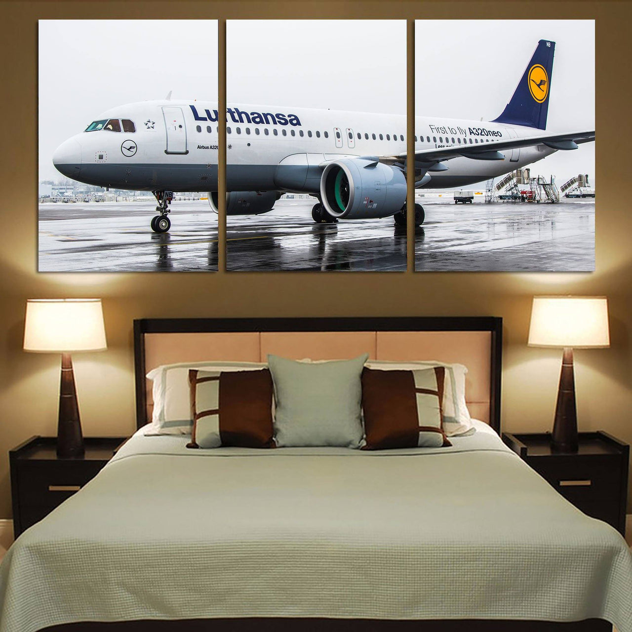 Lufthansa's A320 Neo Printed Canvas Posters (3 Pieces) Aviation Shop 