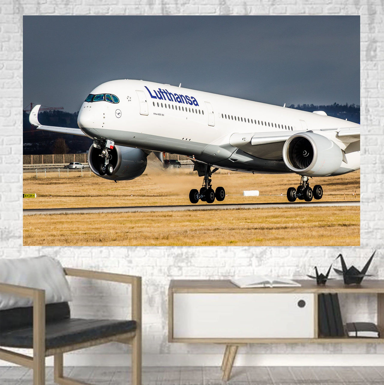 Lufthansa's A350 Printed Canvas Posters (1 Piece) Aviation Shop 