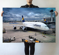 Thumbnail for Lufthansa's A380 At the Gate Printed Posters Aviation Shop 