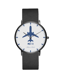 Thumbnail for McDonnell Douglas MD-11 Stainless Steel Strap Watches Pilot Eyes Store Black & Stainless Steel Strap 