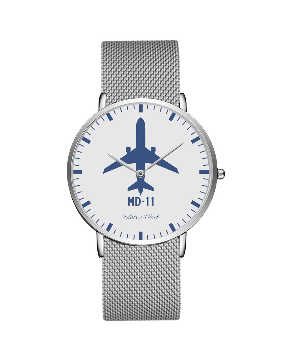 McDonnell Douglas MD-11 Stainless Steel Strap Watches Pilot Eyes Store Silver & Silver Stainless Steel Strap 