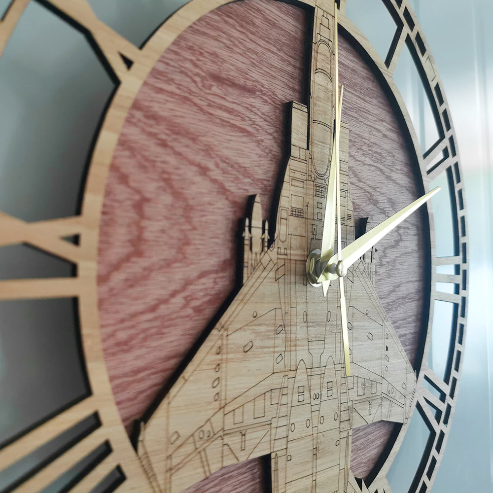 Super Cool Fighter Jet Designed Wooden Wall Clocks