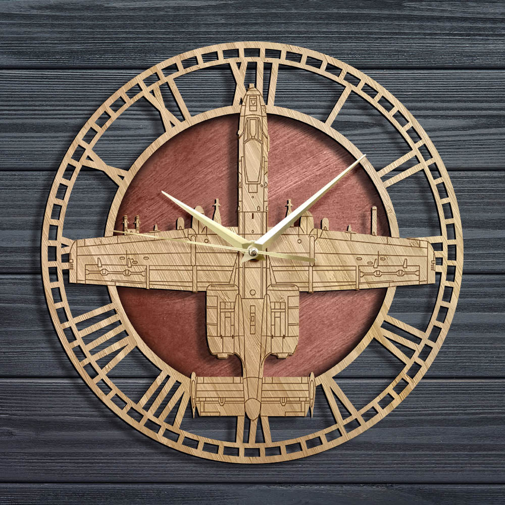 A-10 Warthog Designed Wooden Wall Clocks