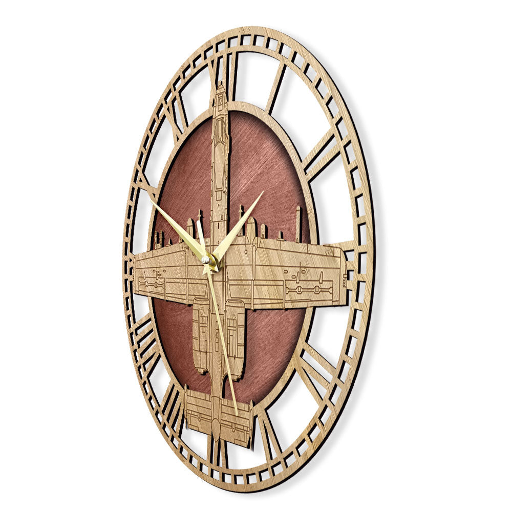 A-10 Warthog Designed Wooden Wall Clocks