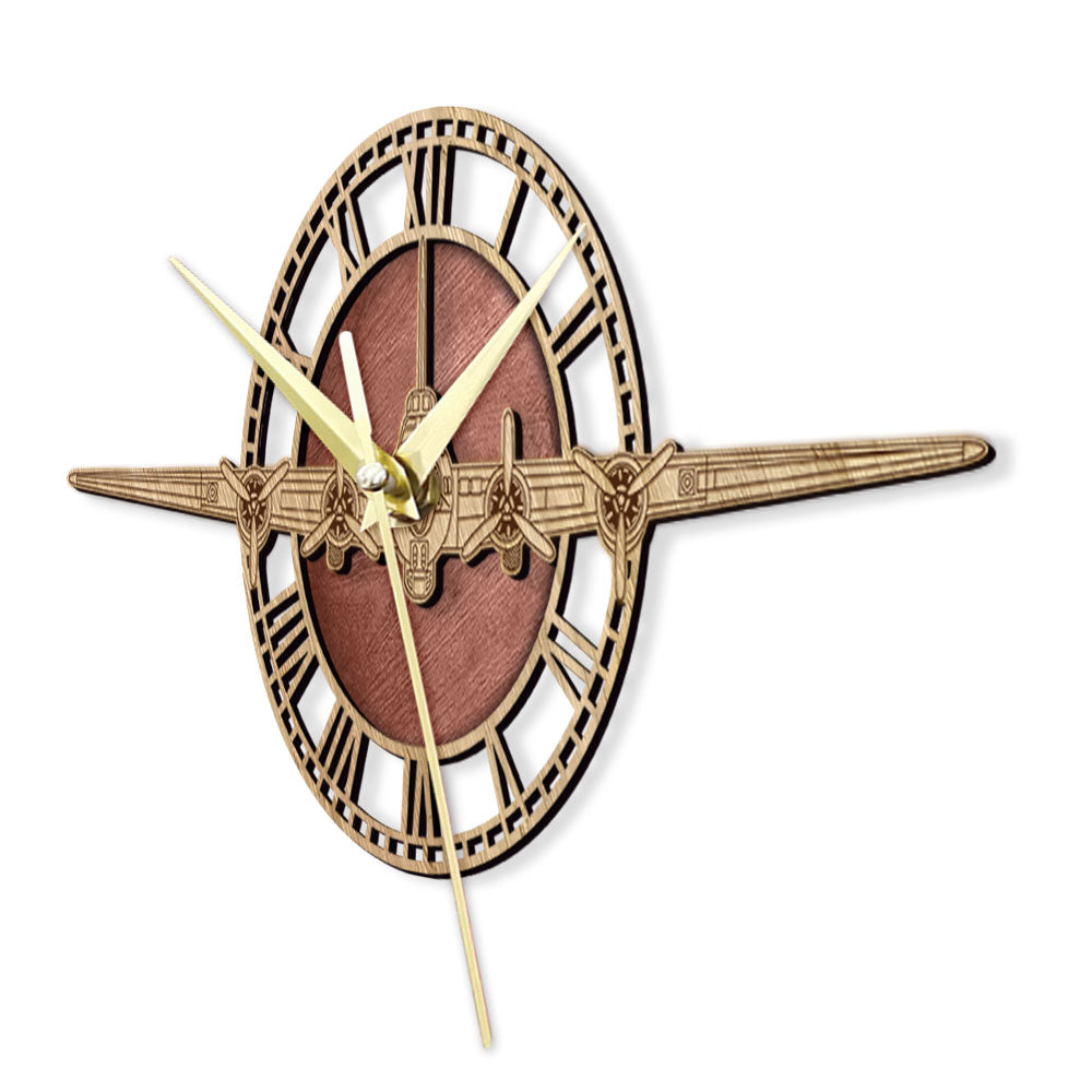 Boeing B-17 Flying Fortress Designed Wooden Wall Clocks