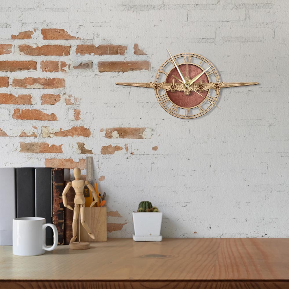 Boeing B-17 Flying Fortress Designed Wooden Wall Clocks
