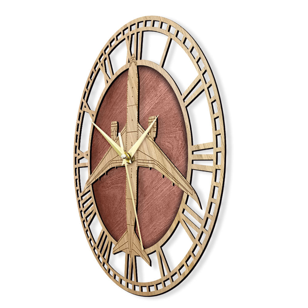 Boeing 787 Dreamliner Designed Wooden Wall Clocks