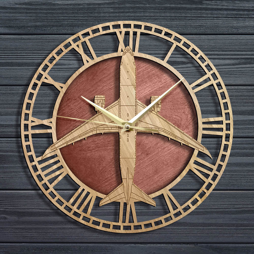 Boeing 787 Dreamliner Designed Wooden Wall Clocks