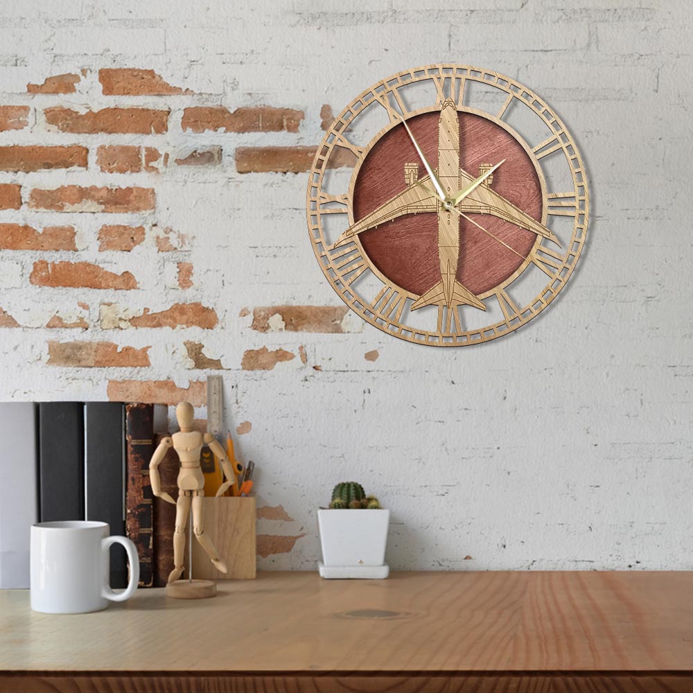 Boeing 787 Dreamliner Designed Wooden Wall Clocks
