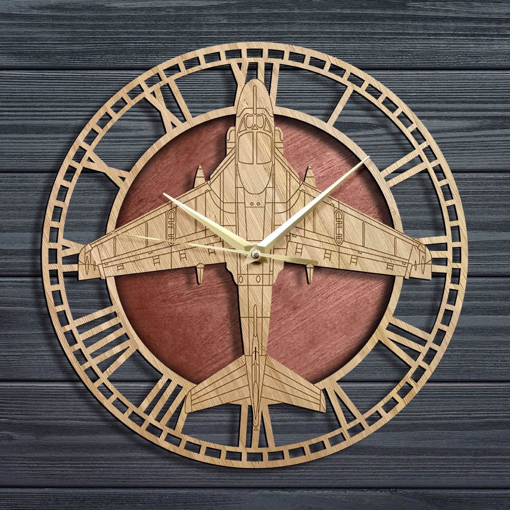 A-6E Intruder Designed Wooden Wall Clocks