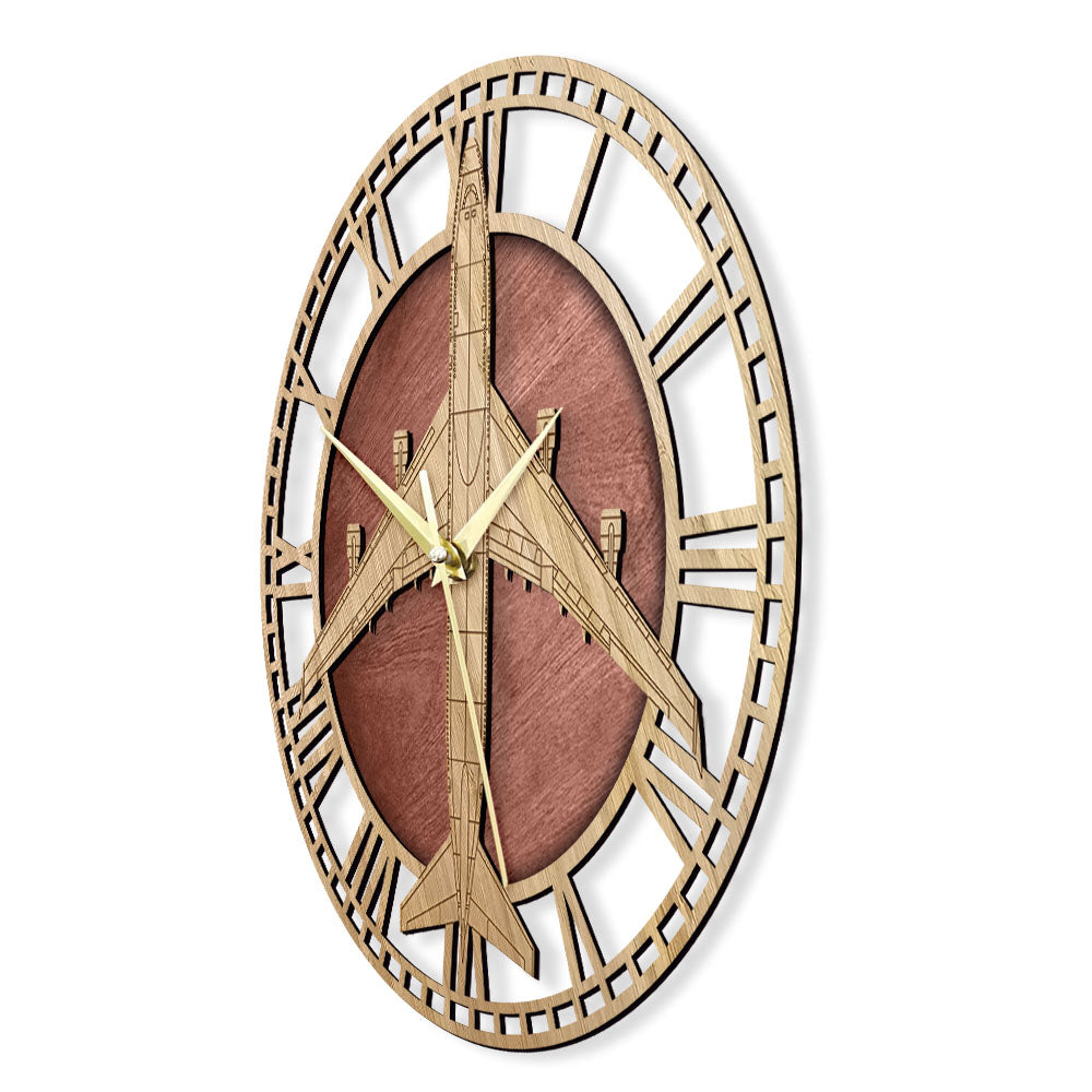 Boeing 747 Designed Wooden Wall Clocks