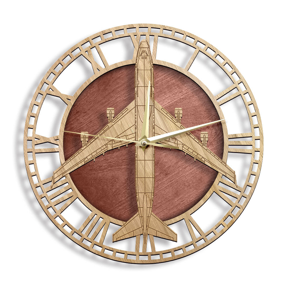 Boeing 747 Designed Wooden Wall Clocks