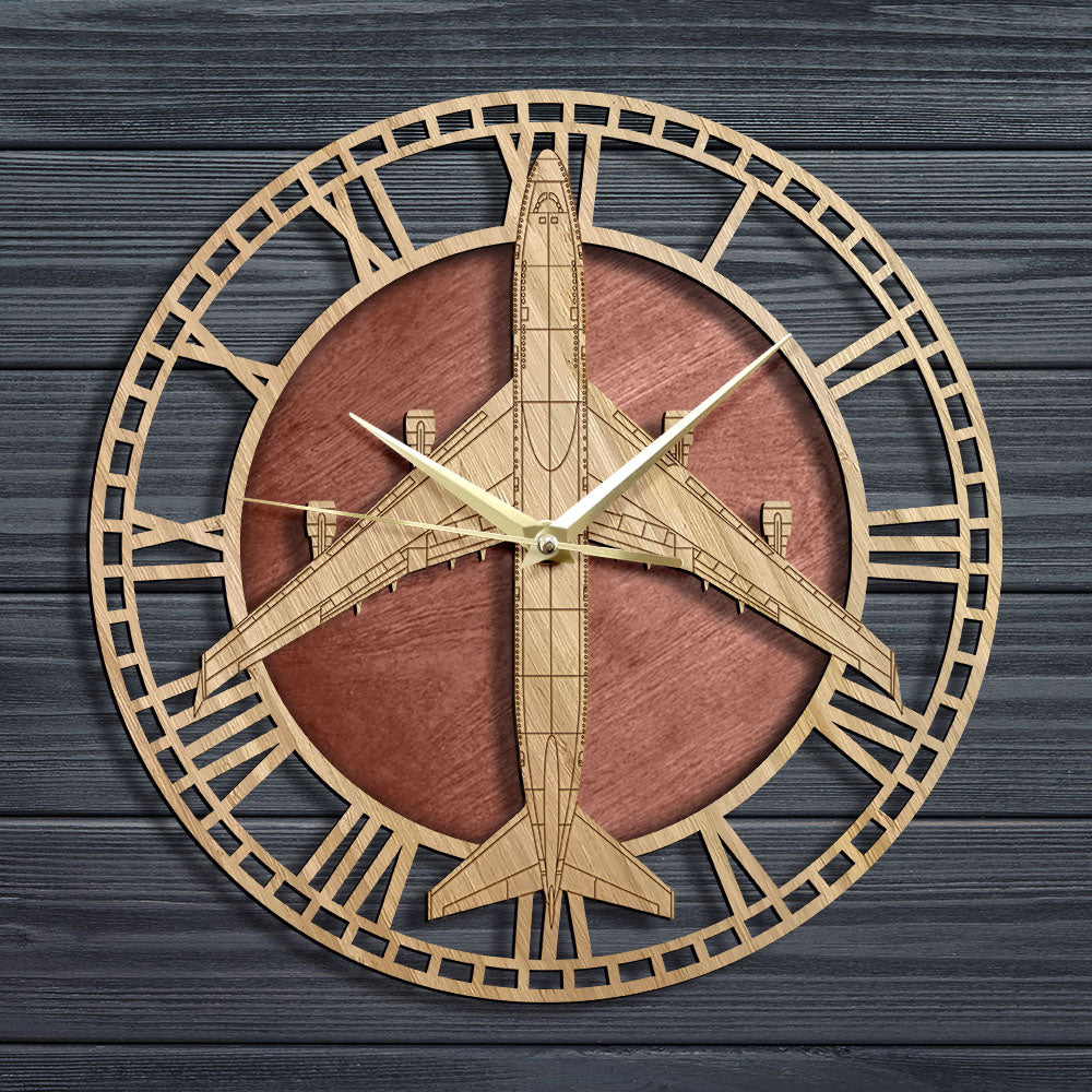 Boeing 747 Designed Wooden Wall Clocks