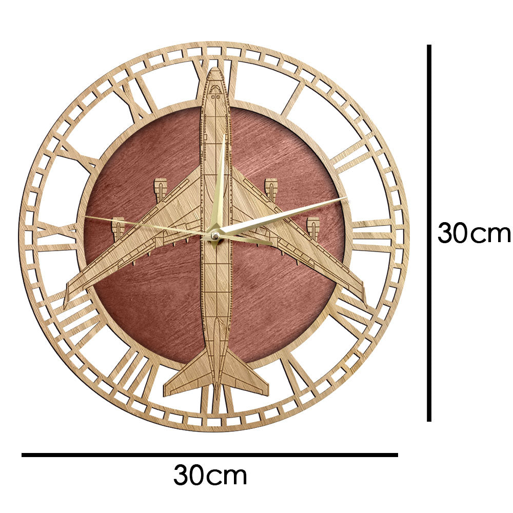 Boeing 747 Designed Wooden Wall Clocks